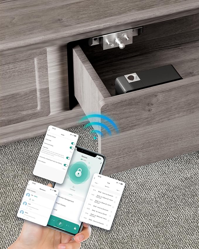 Smart Cabinet Lock Hidden Invisible RFID Kid Keyless Drawer Locks by Unknown