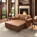 KEIKI 63" Faux Leather Chesterfield Sofa by KEIKI