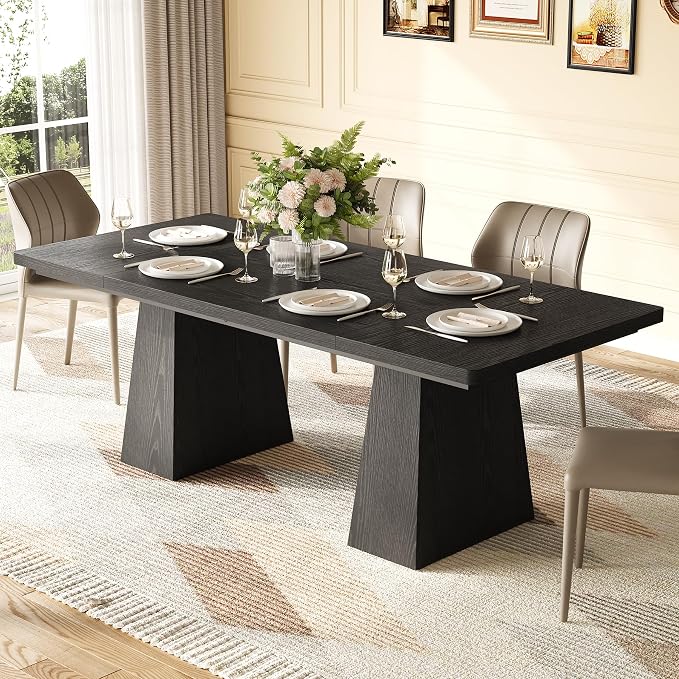 LITTLE TREE Dining Table for 4-6 People, Wooden Table, Rectangle Furniture - Image 5