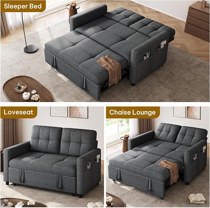 DWVO 55" Convertible Sofa Bed, 3-in-1 Sleeper Sofa - Image 7