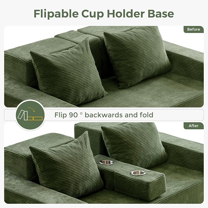 MAXYOYO Loveseat Sofa Bed, 4 in 1 Convertible Boneless Couch Folding Recliner - Image 6