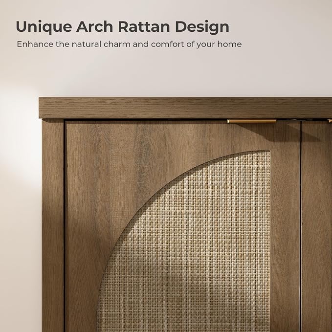 SICOTAS 102" W Rattan Sideboard Buffet Cabinet - Image 6