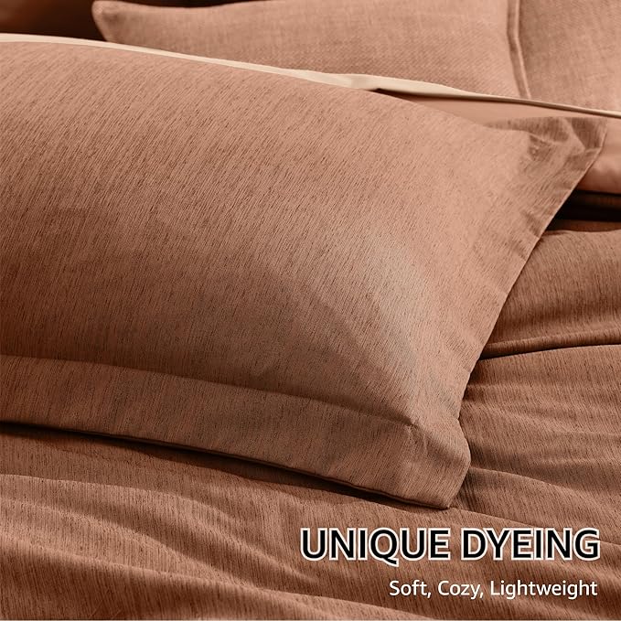 Monbix Super King Comforter Set, Autumn Leaf Cationic Dyeing Bedding Set - Image 6