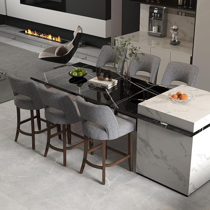 VKNOW Bar Stools Set of 6, Modern Counter Stools by VKNOW