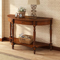PADMA HOUSE Traditional Wood Semi-Circle Sofa Table by PADMAHOUSE