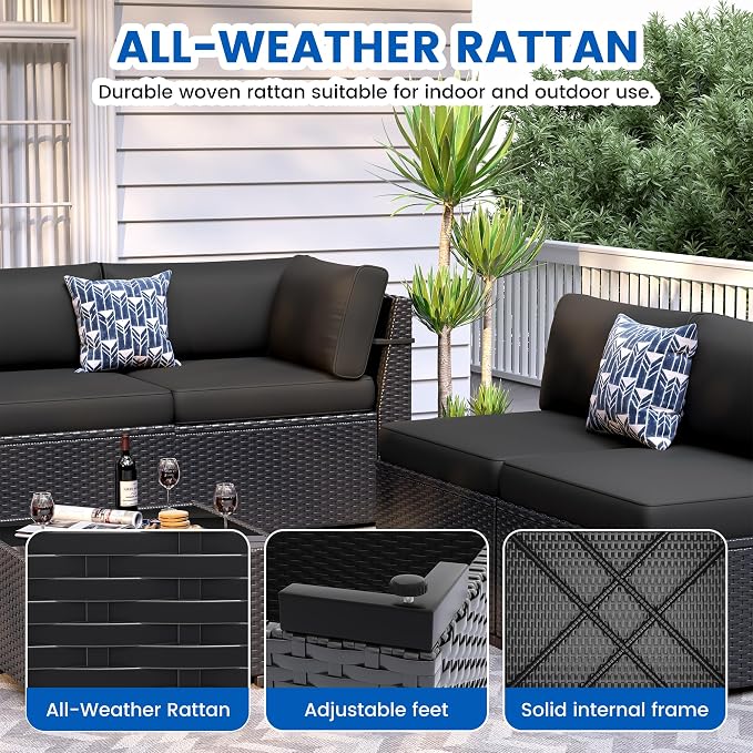 Patio Furniture Sets, 7-Piece Outdoor Patio Furniture - Image 4