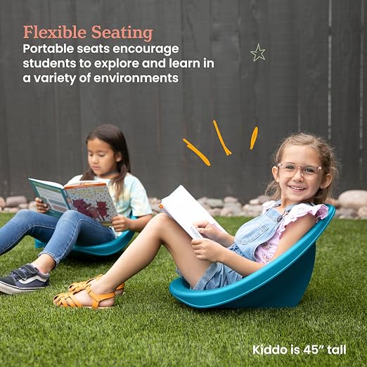 ECR4Kids Plastic Leaf Scoop Floor Rocker Seat, Classroom Furniture - Image 4