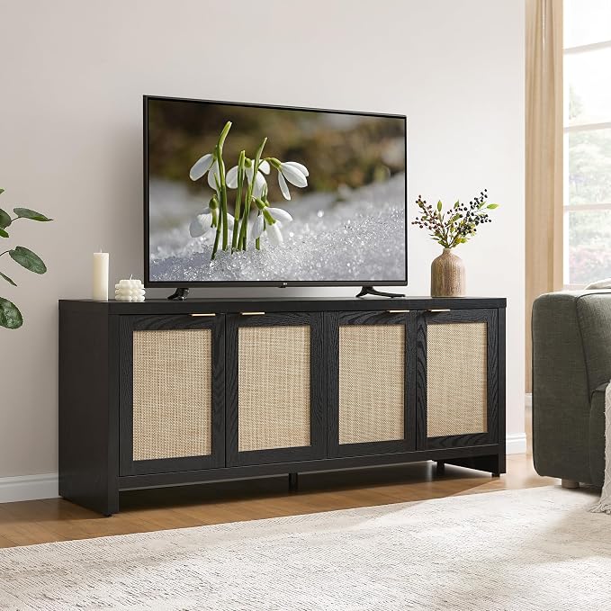 SICOTAS TV Stand for Living Room Boho Entertainment Center for Bedroom - Image 2