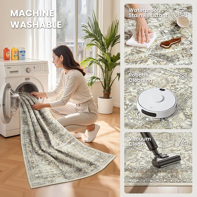 zesthome 6x9 Area Rug, Super Soft Washable Rugs - Image 5