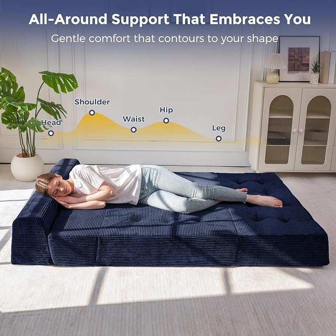 MAXYOYO 8" Folding Sofa Bed, Fold Out Chair Bed Sleeper Chair, Convertible - Image 3
