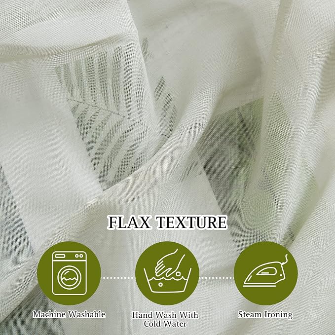 NICETOWN Flax Linen Sheer Curtains - Image 4