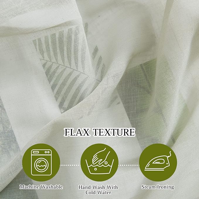 NICETOWN Linen Sheer Curtains Flax Textured, Grommet Top Casual Thick - Image 4