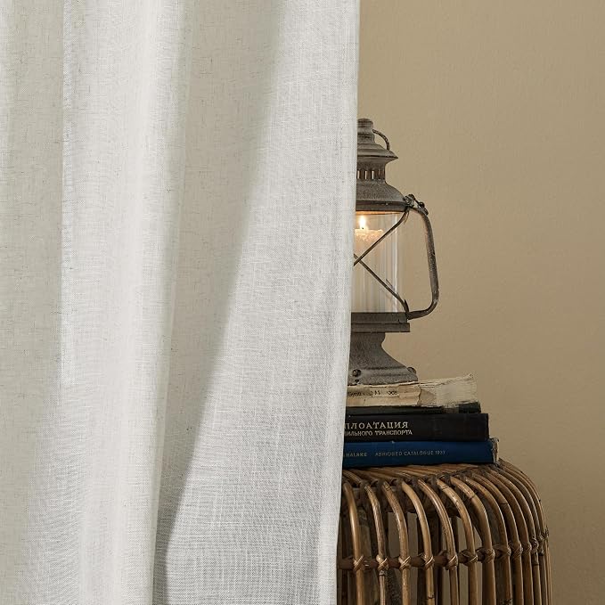 Joydeco Linen Curtains for Bedroom 63 Inch Length 2 Panels Set, 37 Inch Wide - Image 5