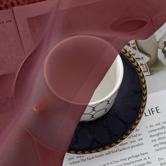 Aiyufneg Small Sheer Tier Curtains Half Kitchen Curtain Sheers, Light Filtering - Image 5