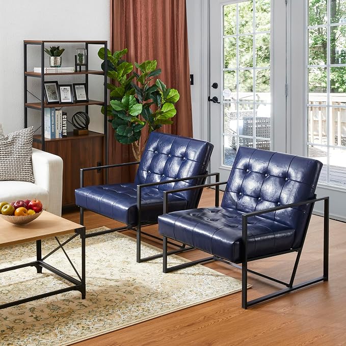 Glitzhome Mid Century Modern Accent Chair, Modern Living Room Chairs - Image 3