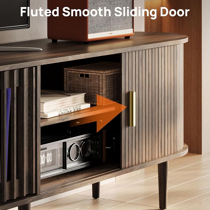 94.5" Fluted Mid Century Modern TV Stand - Image 7