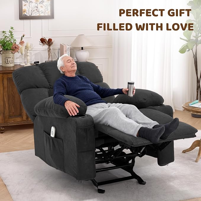Massage Rocking Recliner Chair, Ergonomic Recliners Sofa - Image 9