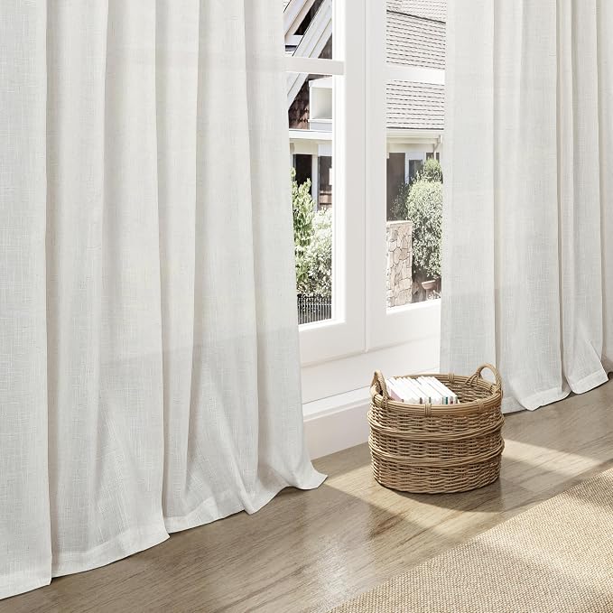 Nanspring Natural Linen Curtains 108 Inches Long - Image 5