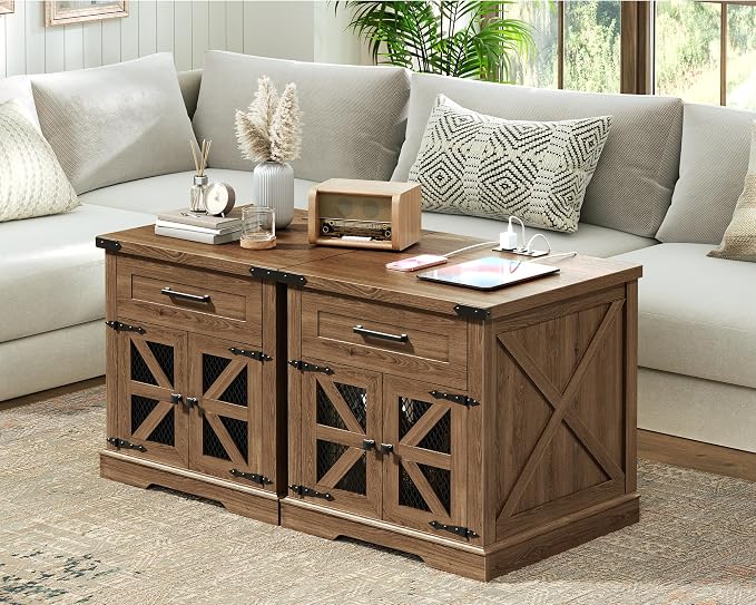 RALGEND Walnut Farmhouse End Table - Image 7