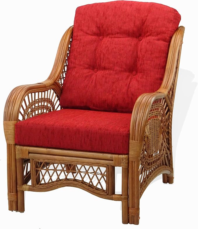 Malibu Lounge Living Accent Armchair Natural Rattan Wicker Handmade Design - Image 4