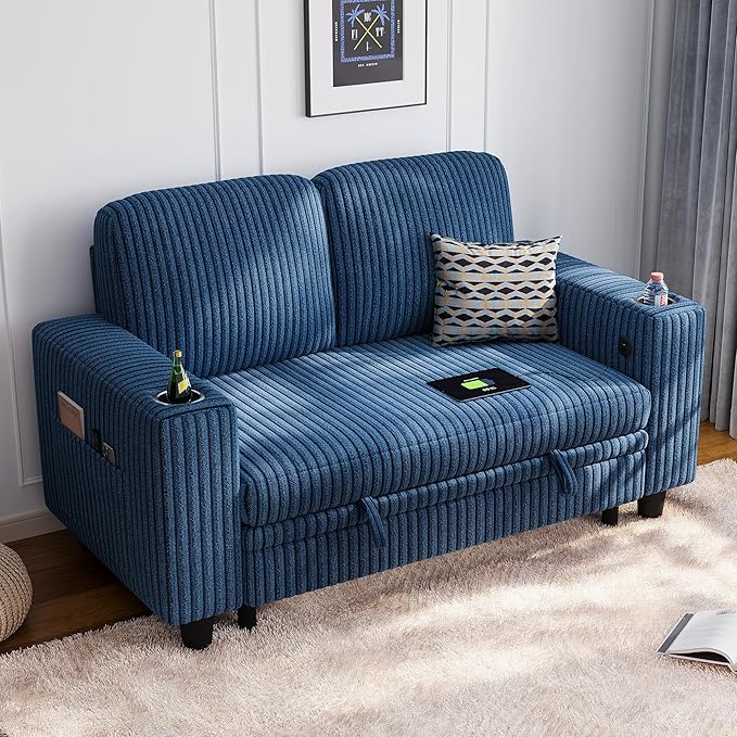 LINSY HOME Loveseat Sofa with Storage by LINSYHOME