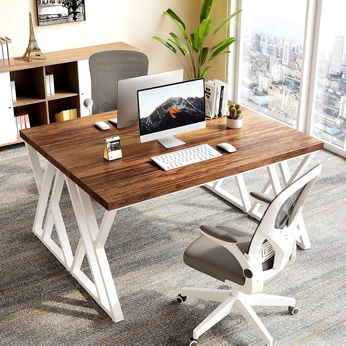 LITTLE TREE 55 Inch Large Simple Industrial Computer Desk Study Writing Table - Image 6
