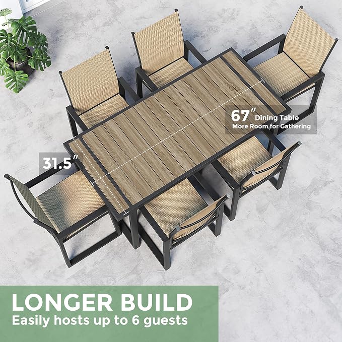 Jocoevol 7 Piece Patio Dining Set - Image 7