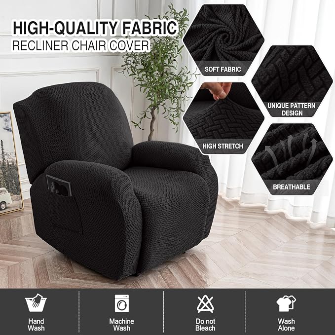 Genina Recliner Chair Cover, Stretch Reclining Chair Covers, Recliner Sofa - Image 2