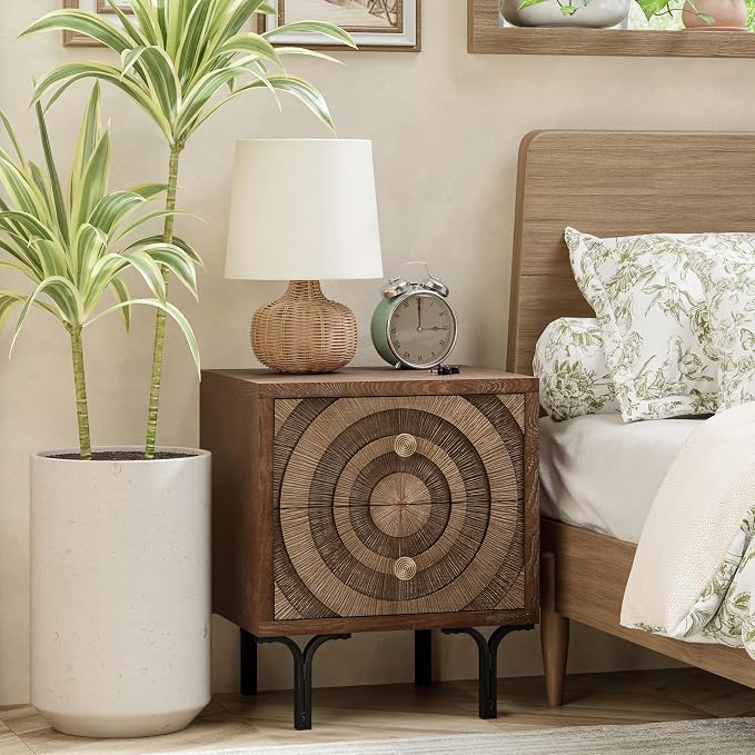 Aoikax Farmhouse 2-Drawer Nightstand, Accent Wooden Nightstand - Image 5