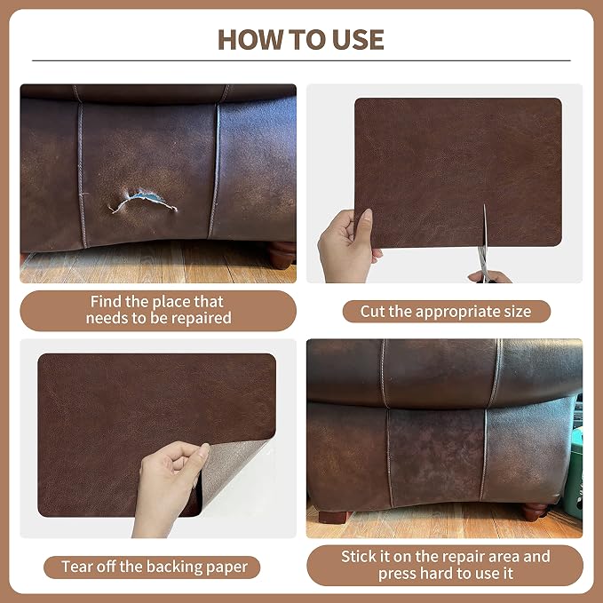 ONine Leather Repair Patch, Self-Adhesive Couch Patch - Image 5