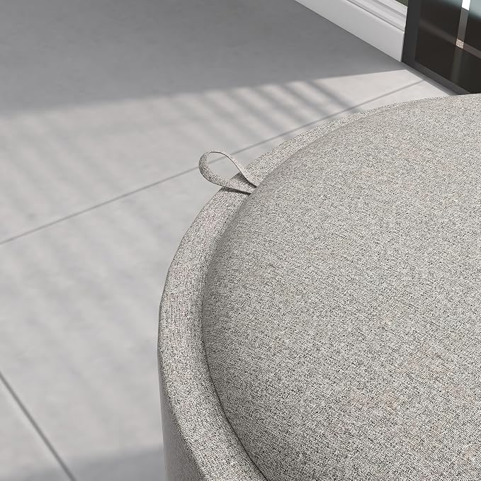 HOMCOM Round Storage Ottoman - Image 8