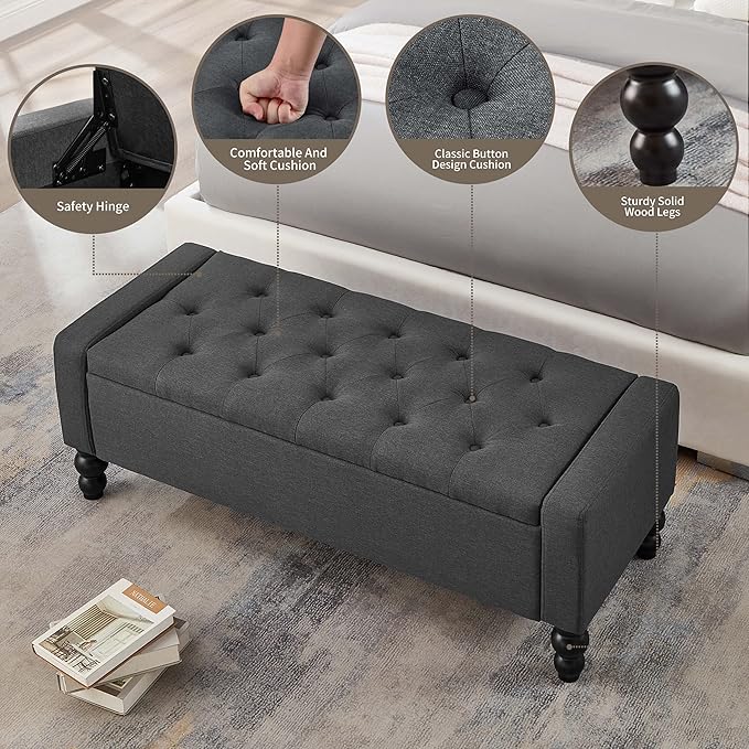 50" W Storage Ottoman Bench - Image 4