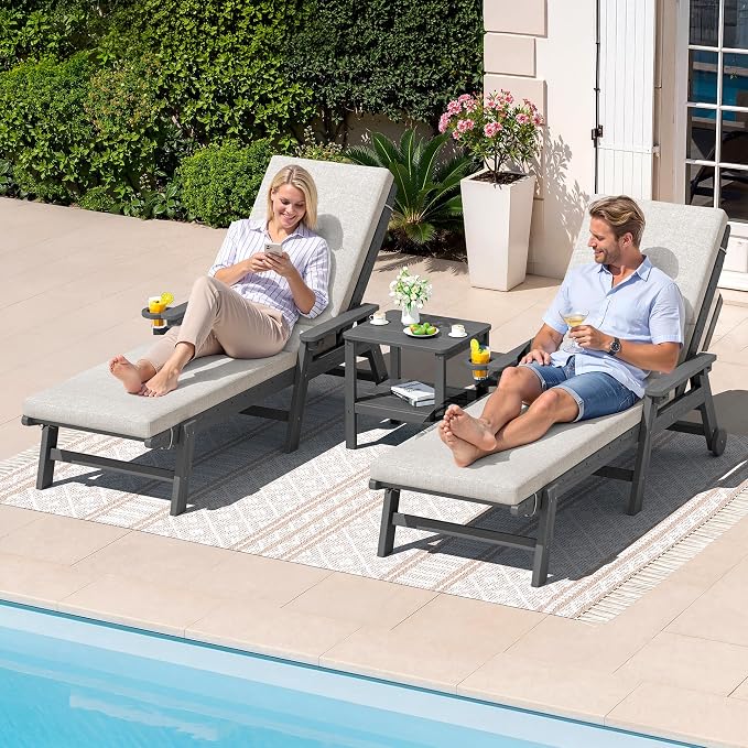 SERWALL Outdoor Chaise Lounge Set of 2 - Image 7