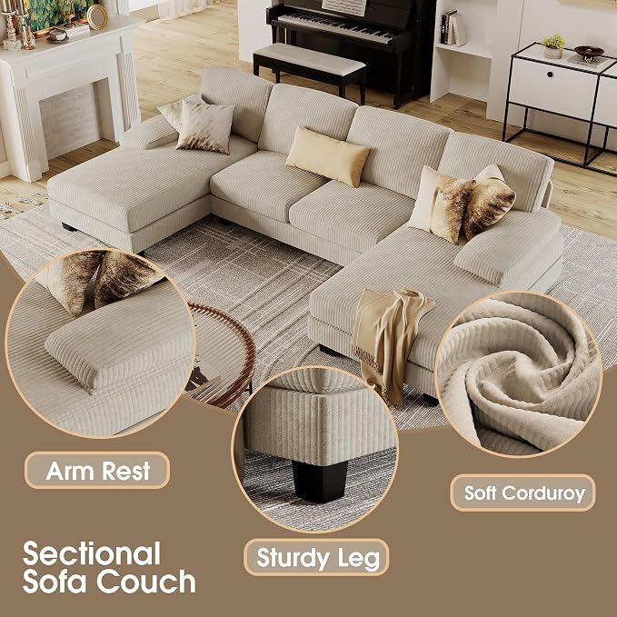 Furmax Sectional Couches for Living Room, U-Shaped Sofa Couch - Image 5