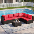 CHABATREE 7pcs Outdoor Patio Furniture Sets, Rattan Conversation Sectional Set by Unknown