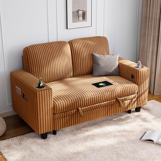 LINSY HOME Loveseat Sofa with Storage by LINSYHOME