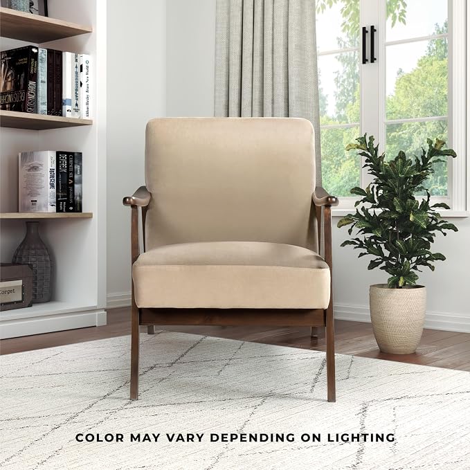 Lexicon Mid Century Modern Chair Velvet Accent Chair - Image 5