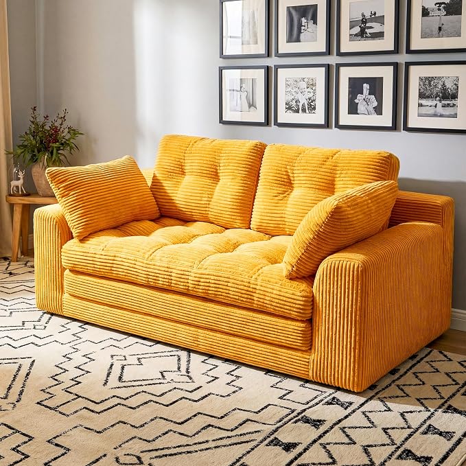 Homkdom Convertible Loveseat Sleeper, Space-Saving Folding Sofa Bed - Image 2
