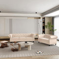 ORRD 2 Piece Living Room Set, Velvet Chesterfield Sofa Loveseat Couch by ORRD