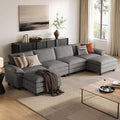 LINSY HOME 157" Modular U-Shaped Sectional Sofa, 4-Seat Corduroy Modern Cloud by LINSYHOME