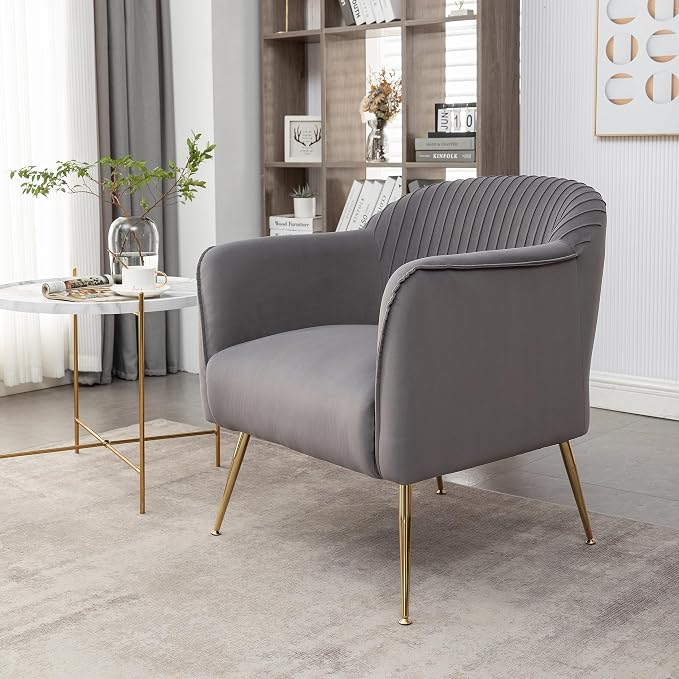 Container Furniture Direct Contemporary Velvet Accent Chairs - Image 3