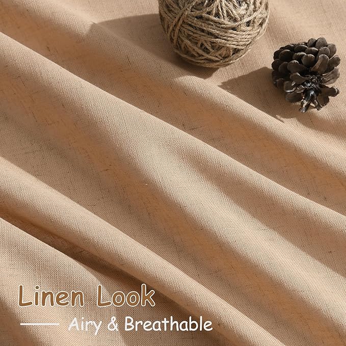 Camel Linen Curtains 96 Inches Long - Image 5