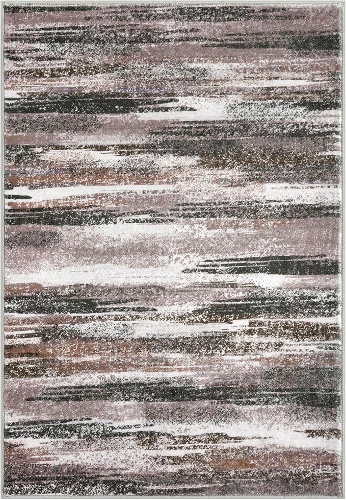 Lansny Modern Abstract Runner Rug 3x10, Dark Light Brown White Washable Kitchen - Image 9