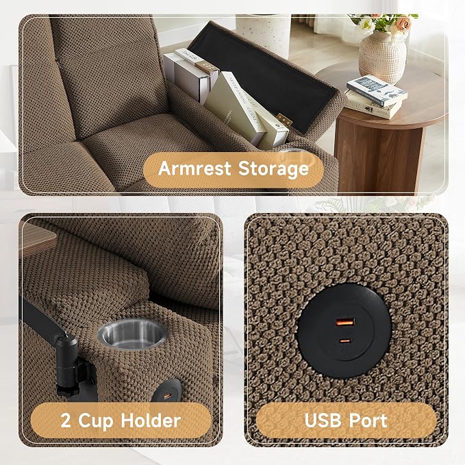 Auvsoce 65'' Chaise Lounge Chair Indoor, 3-in-1 Convertible Sofa Bed - Image 3
