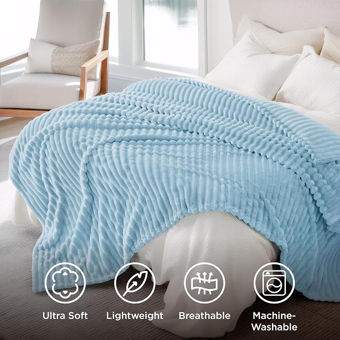 Bedsure GentleSoft Blue California King Size Blanket - Image 5