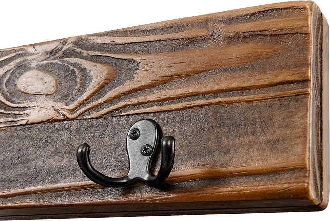 Alaterre Furniture Pomona Entryway Bench and Coat Hook Set – Modern Rustic - Image 13