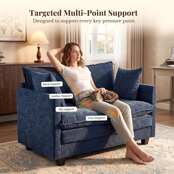 Loveseat Sofa with Cloud 3-Layer Cushion & 27" Deep Seat, Modern Small Couch - Image 7
