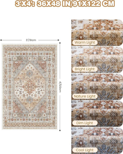 3x4 Washable Area Rug for Entryway, Soft Kitchen Rugs Non Slip for Dining Room - Image 2