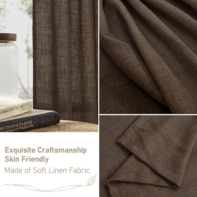 LAMIT 95 inches Long Linen Curtains - Image 7