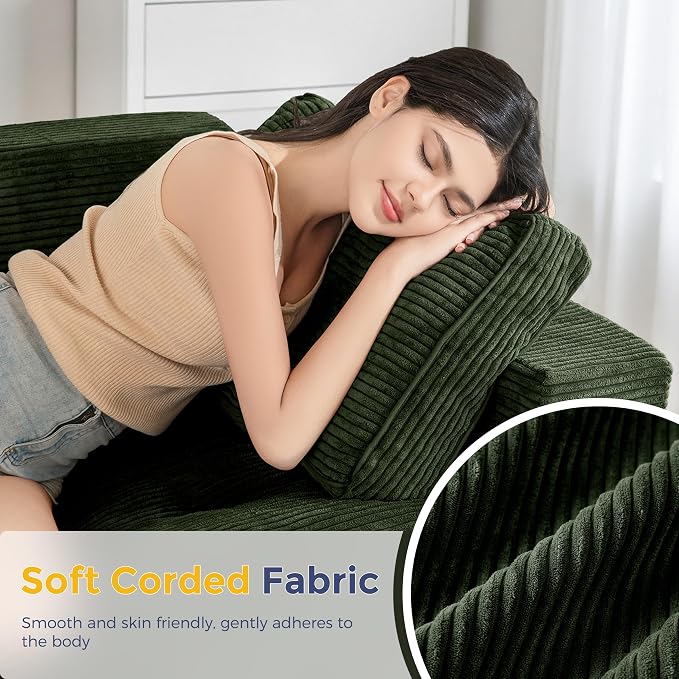 MAXYOYO Loveseat Sofa Couch, Upholstered Bean Bag Chair Cloud 2-Seat - Image 5
